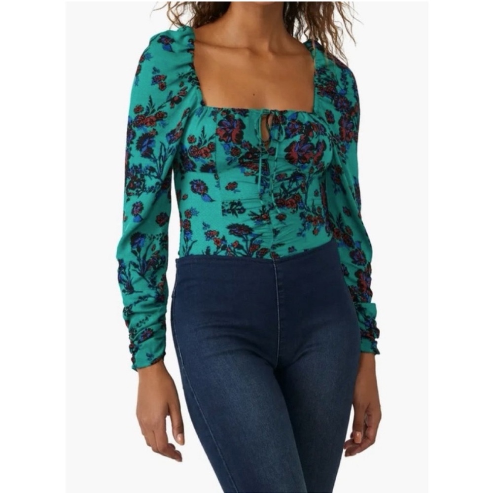 NWT Free People Hilary Printed Top